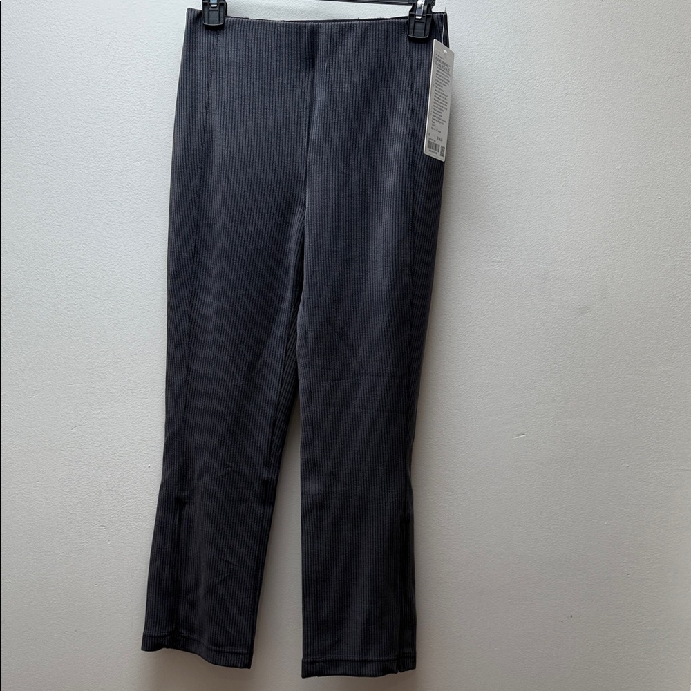 Lululemon Ribbed Softstreme Zip‑Leg High‑Rise Cropped Pant 25″ Black Size 6 NWT
